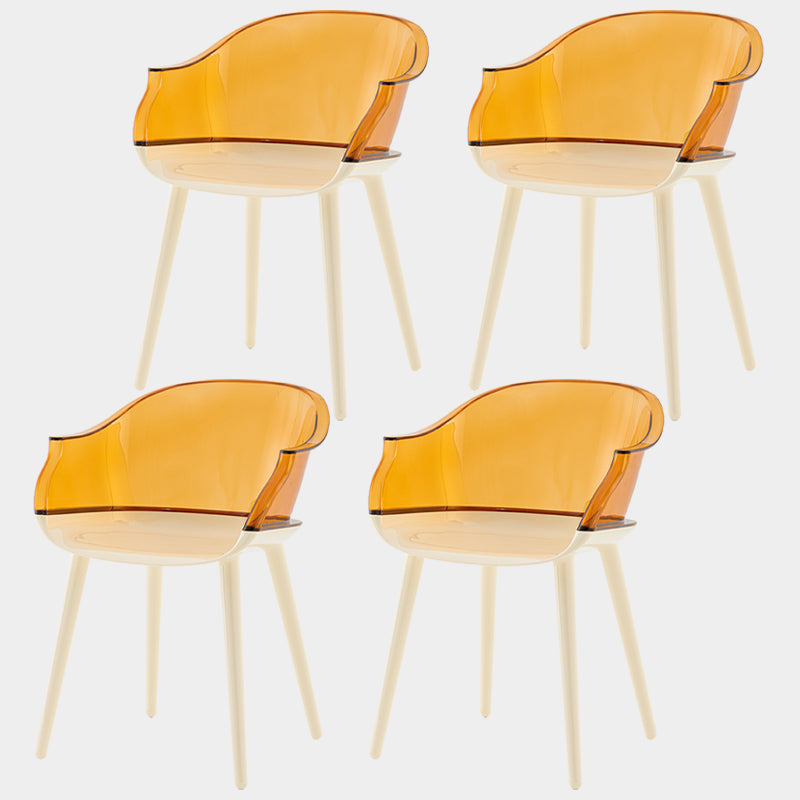 Contemporary Plastic Indoor-Outdoor Chair of 23'' Wide Dining Arm Chair