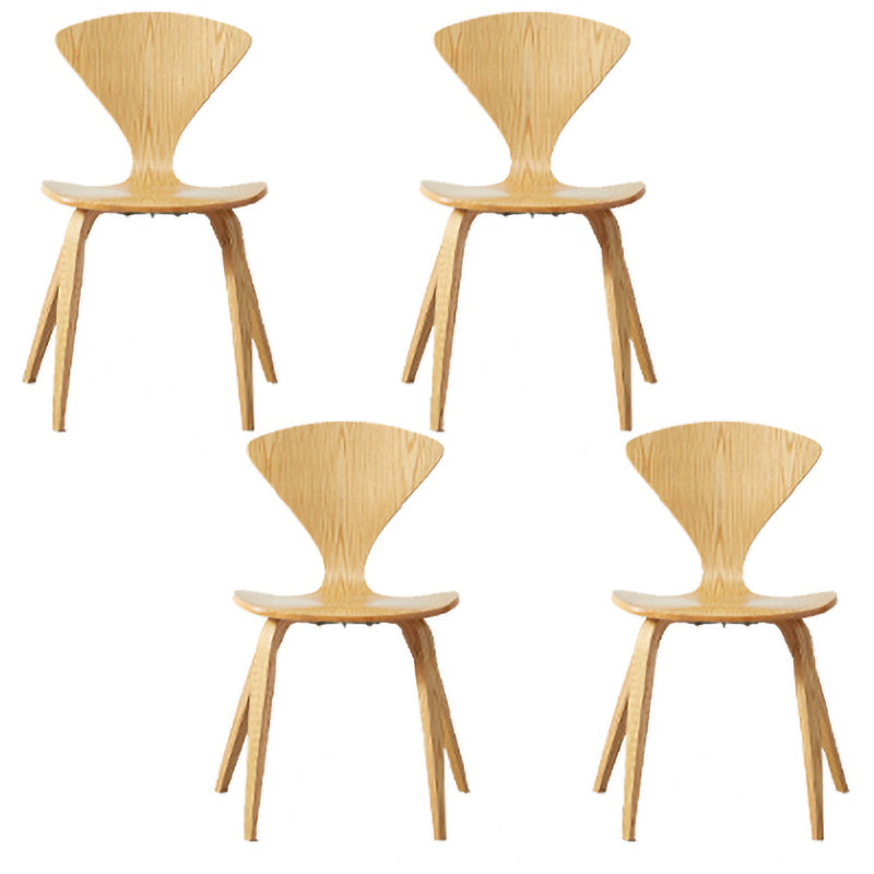 Contemporary Solid Wood Dining Chairs Armless Dining Chairs for Home Use
