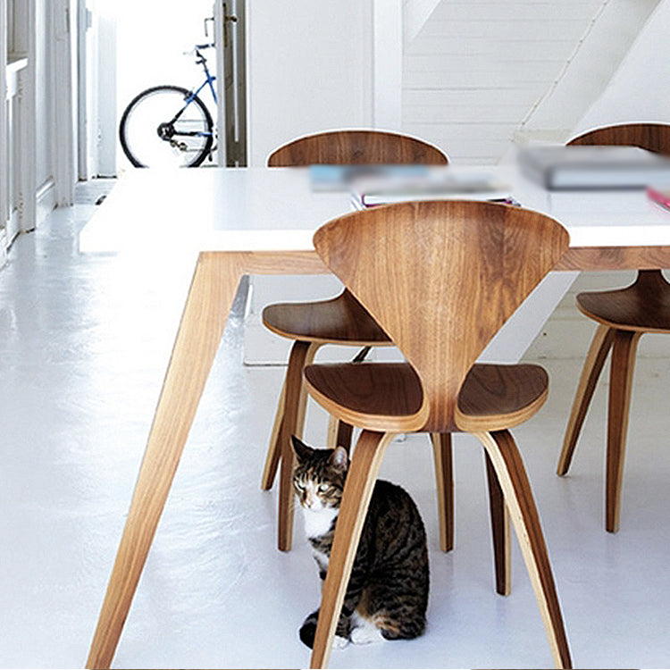 Contemporary Solid Wood Dining Chairs Armless Dining Chairs for Home Use
