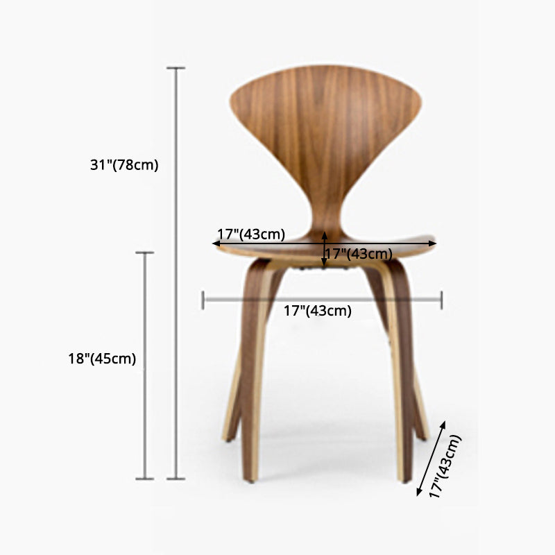 Contemporary Solid Wood Dining Chairs Armless Dining Chairs for Home Use