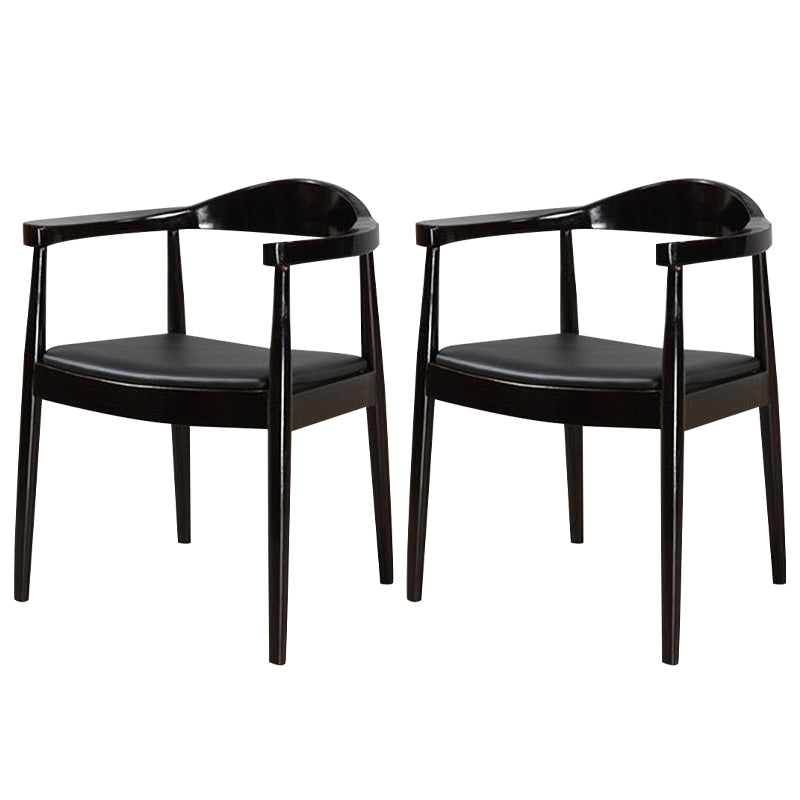 Modern Style Wood Dining Chair Stackable Open Back Dining Side Chair for Home