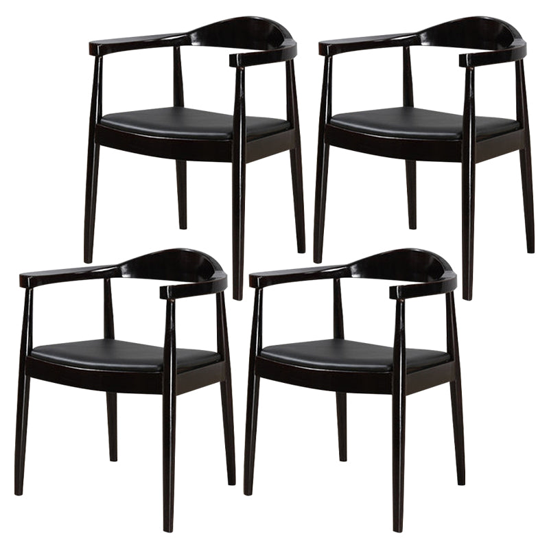 Modern Style Wood Dining Chair Stackable Open Back Dining Side Chair for Home