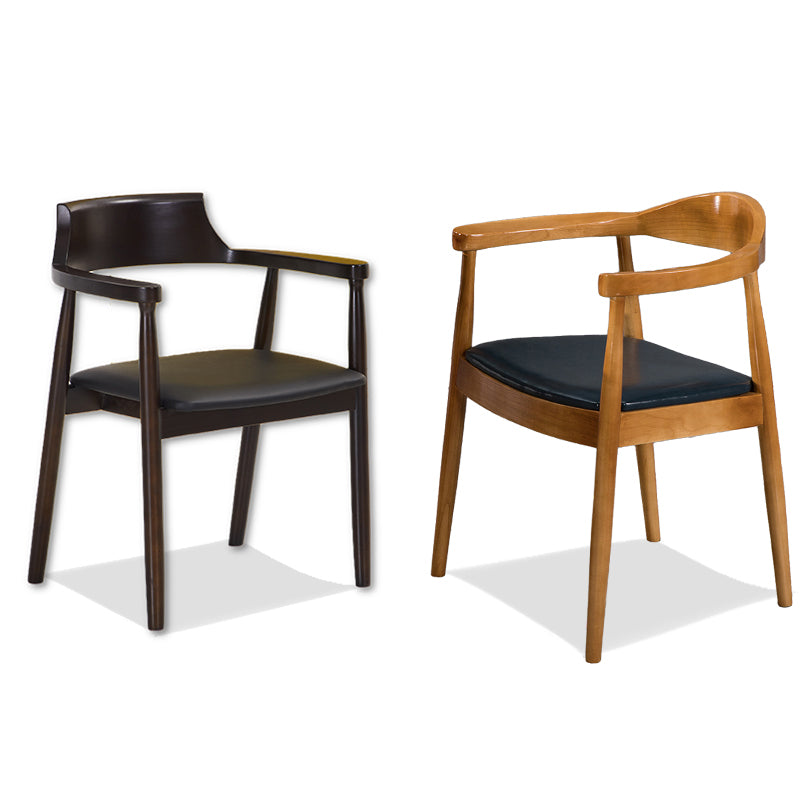 Modern Style Wood Dining Chair Stackable Open Back Dining Side Chair for Home