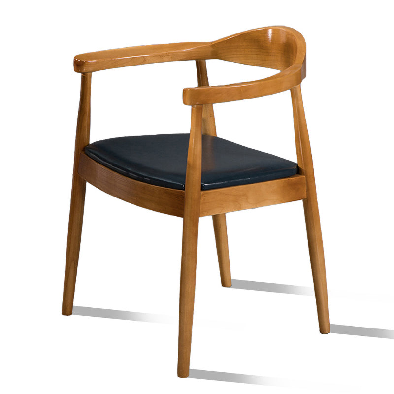Modern Style Wood Dining Chair Stackable Open Back Dining Side Chair for Home