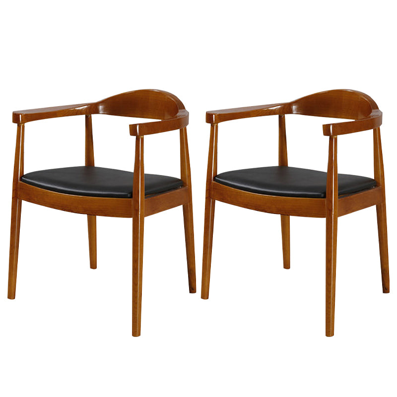 Modern Style Wood Dining Chair Stackable Open Back Dining Side Chair for Home