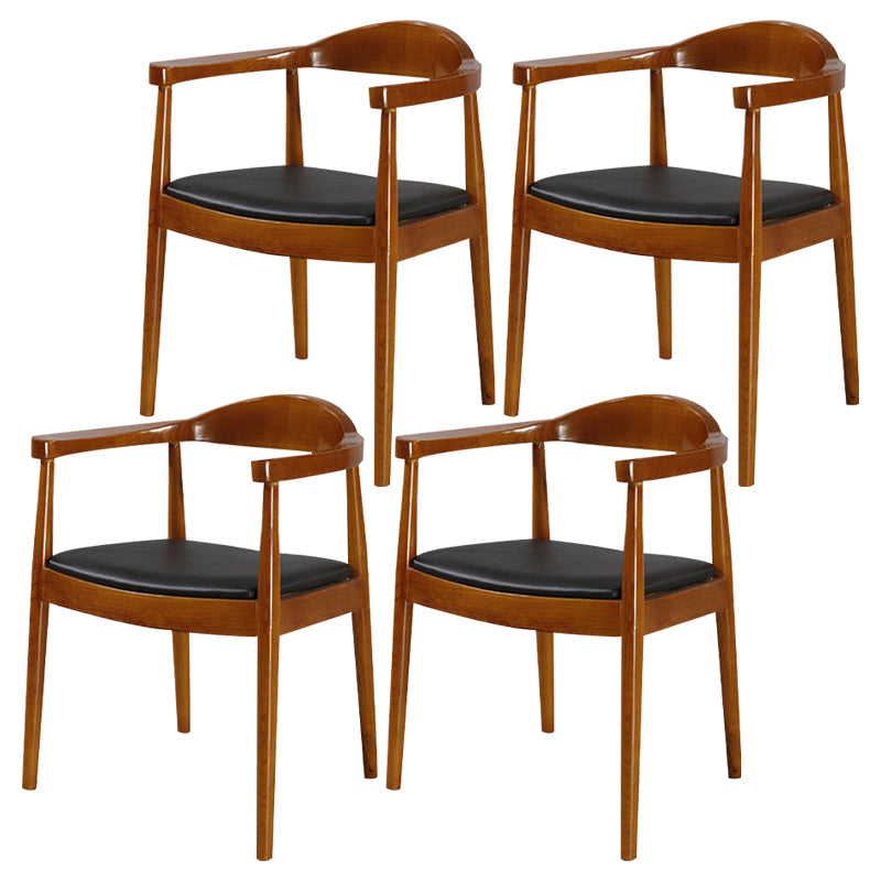 Modern Style Wood Dining Chair Stackable Open Back Dining Side Chair for Home