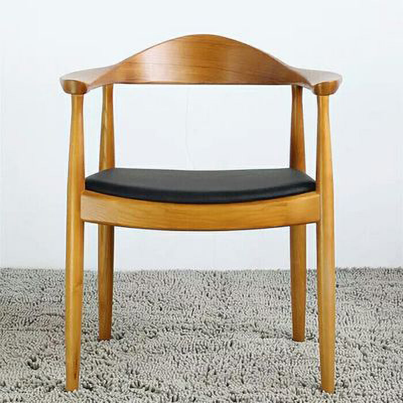 Modern Style Wood Dining Chair Stackable Open Back Dining Side Chair for Home