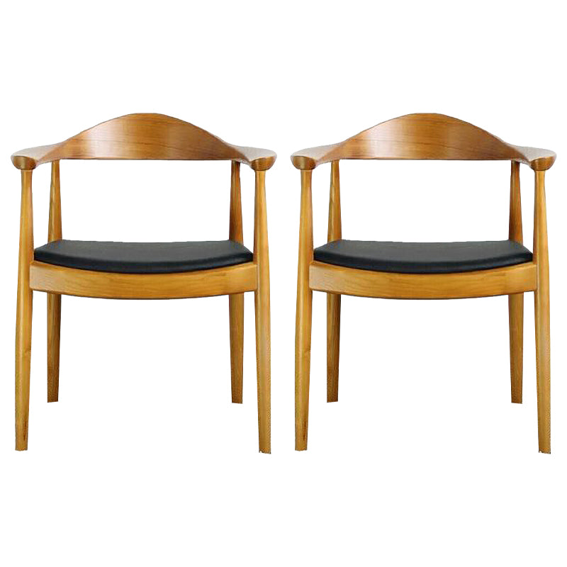 Modern Style Wood Dining Chair Stackable Open Back Dining Side Chair for Home