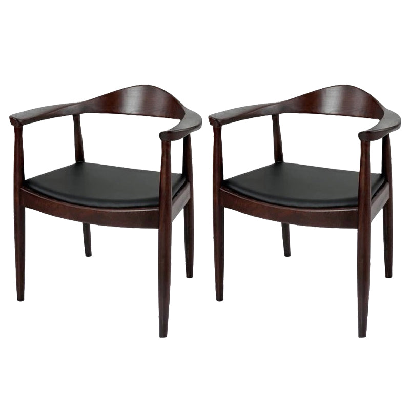 Modern Style Wood Dining Chair Stackable Open Back Dining Side Chair for Home