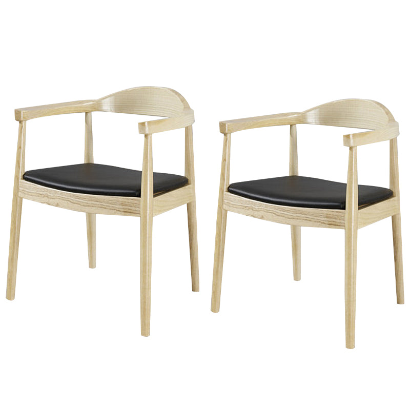 Modern Style Wood Dining Chair Stackable Open Back Dining Side Chair for Home