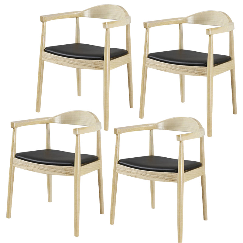 Modern Style Wood Dining Chair Stackable Open Back Dining Side Chair for Home