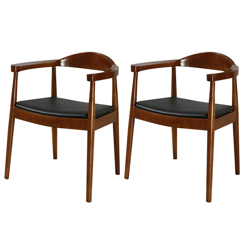 Modern Style Wood Dining Chair Stackable Open Back Dining Side Chair for Home