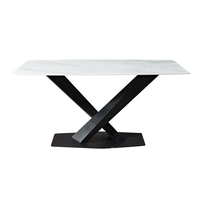 Dining Room Sets Contemporary with Sintered Stone Dining Table and Cushion Chairs