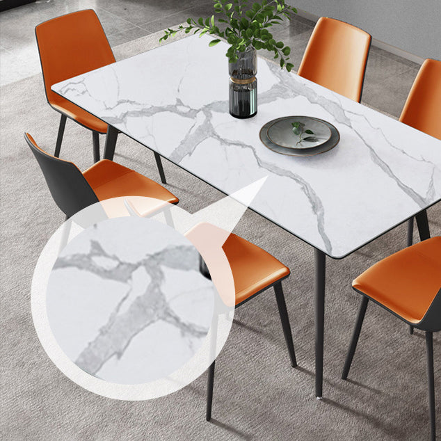 Dining Room Set Modern with Sintered Stone Dining Table and Padded Chairs