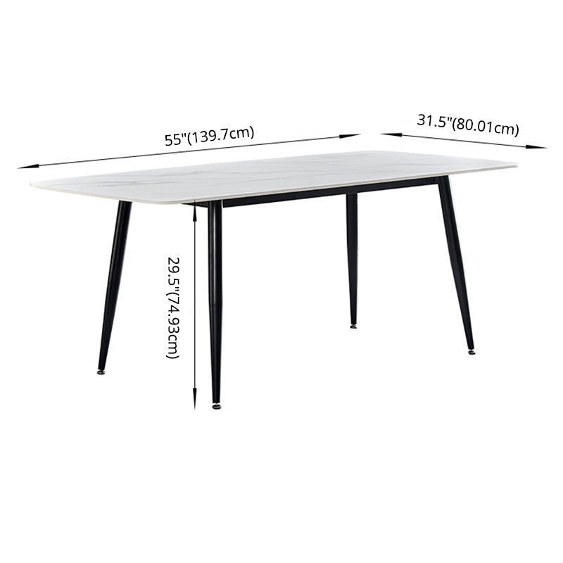 Dining Room Set Modern with Sintered Stone Dining Table and Padded Chairs