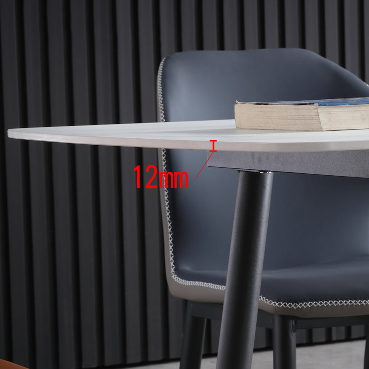Contemporary Table Set with Sintered Stone Table and Upholstered Chairs