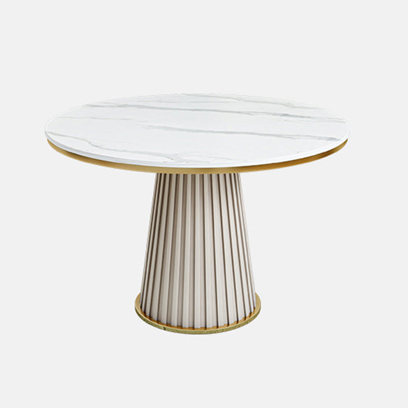 Ensemble de restauration en pierre pénible de style moderne avec ensemble de restaurants en forme ronde avec base de piédestal