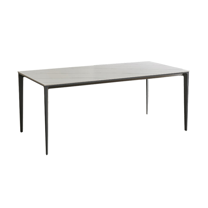 Contemporary Sintered Stone Dining Sets with Rectangle Table and Metal 4 Legs Base Dining Furniture