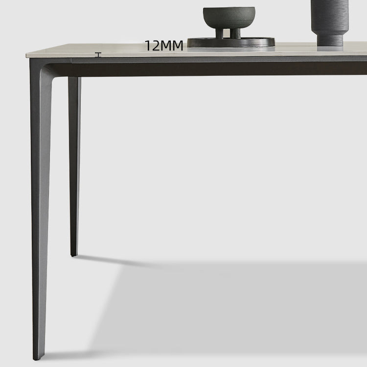 Contemporary Sintered Stone Dining Sets with Rectangle Table and Metal 4 Legs Base Dining Furniture
