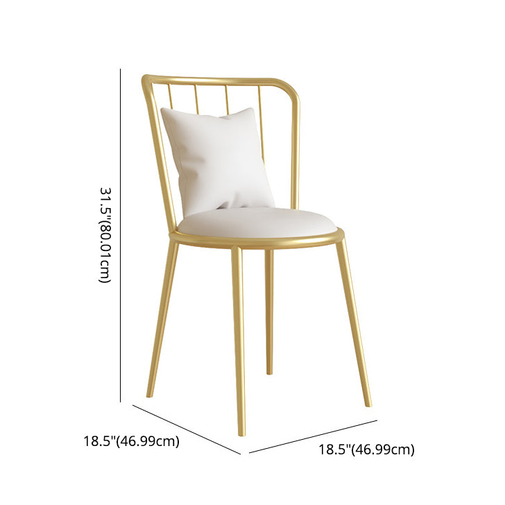 Glam Sintered Stone Dining Room Set with Round Table and Metal Base Formal Dining Table Furniture