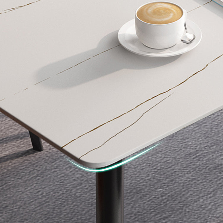 Minimalist Dining Table Set with Sintered Stone Dining Table and Upholstered Chairs