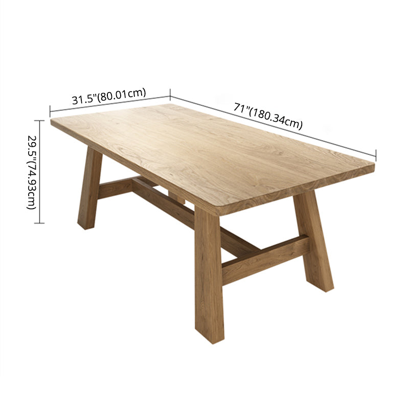 Contemporary Solid Wood Top Dining Table Sets with Trestle Base Dining Furniture for Home