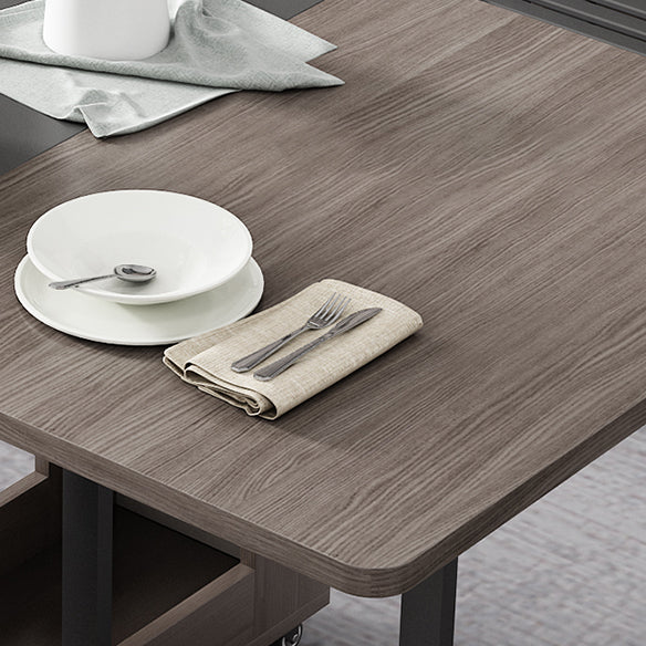 Modern Style Traditional Height Dining Set with with Drop Leaf Table and Trestle Base