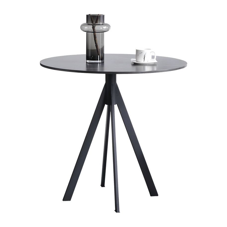 Modern Style Sintered Stone Dining Room Set Black Round Table Formal Dining Table Furniture