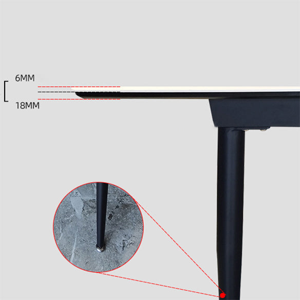 Modern Style Kitchen Sintered Stone Dining Set with Drop Leaf Dining Room Table Set