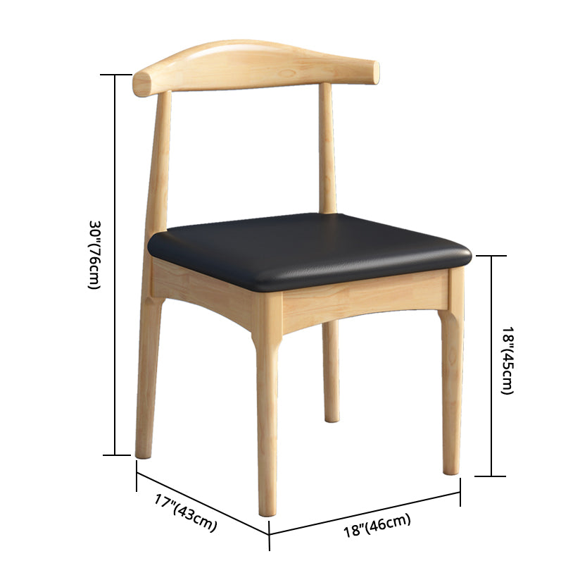 Scandinavian Wood Dining Chairs Indoor Armless Open Back Dining Side Chair