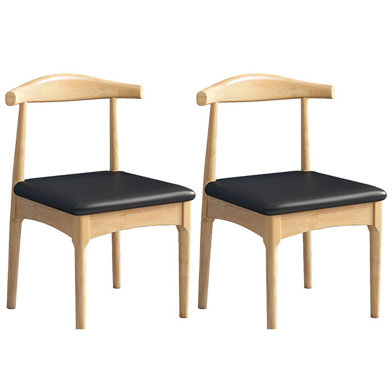 Scandinavian Wood Dining Chairs Indoor Armless Open Back Dining Side Chair