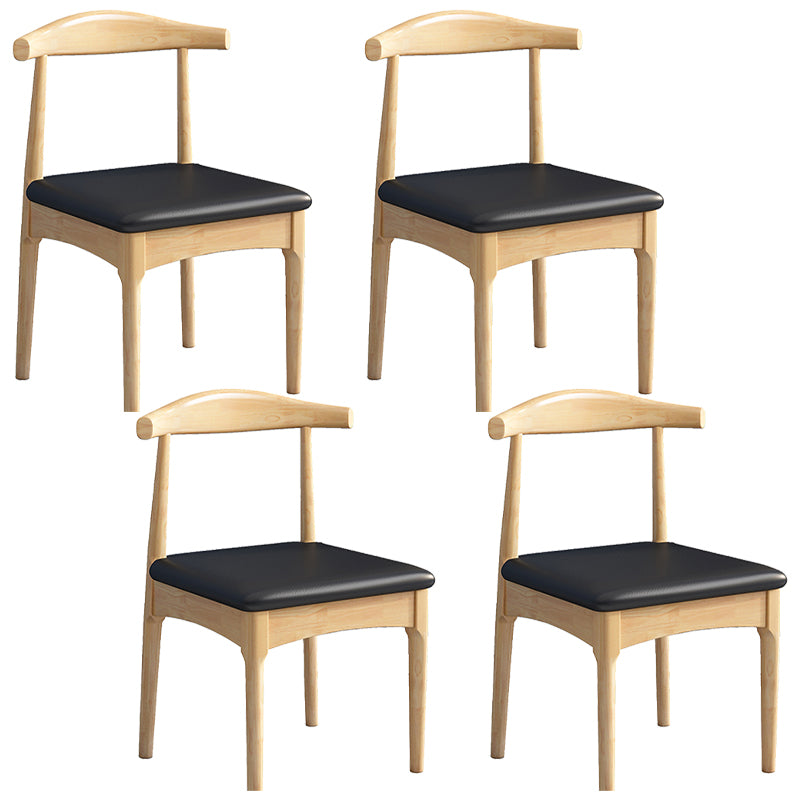 Scandinavian Wood Dining Chairs Indoor Armless Open Back Dining Side Chair