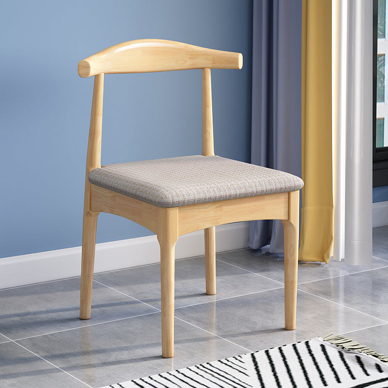 Scandinavian Wood Dining Chairs Indoor Armless Open Back Dining Side Chair