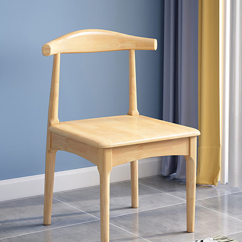 Scandinavian Wood Dining Chairs Indoor Armless Open Back Dining Side Chair