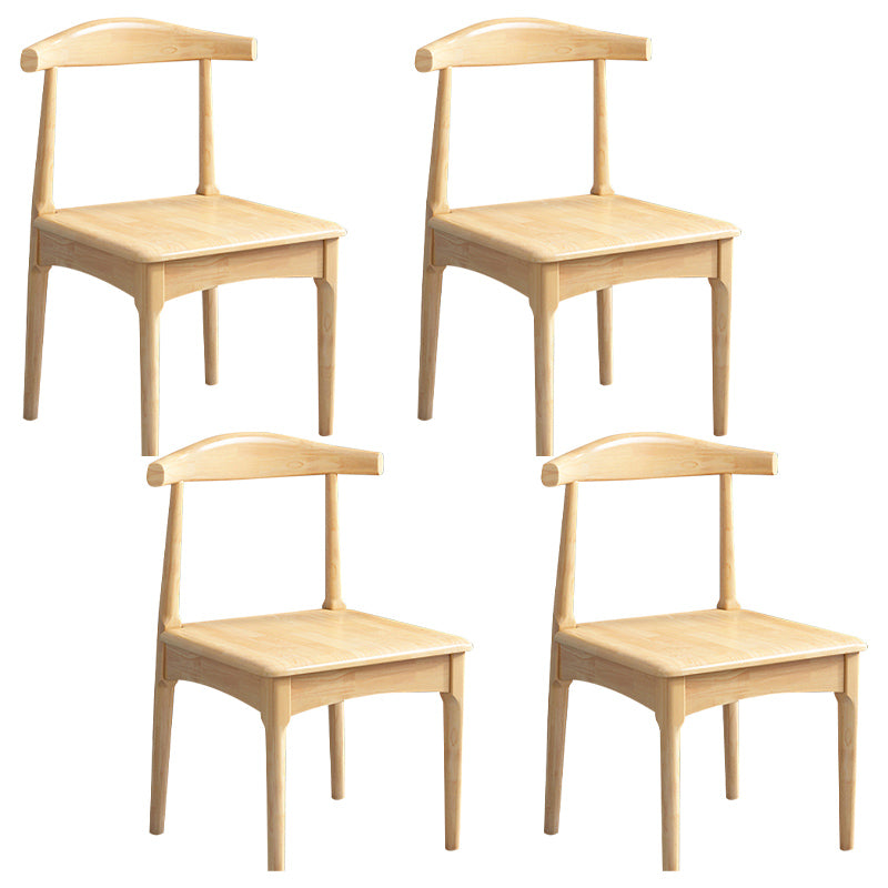 Scandinavian Wood Dining Chairs Indoor Armless Open Back Dining Side Chair