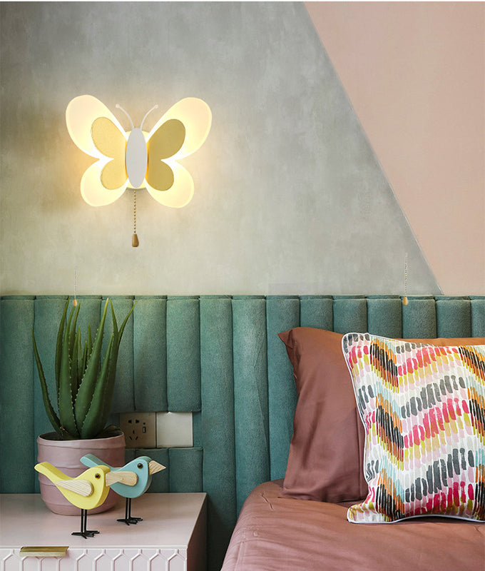 Luce con funce a parete a forma di farfalla a farfalla SEMPLICE ACRILICA ACRILICA ACRILICA A MONTRO MOLTO MOLTO LUCE