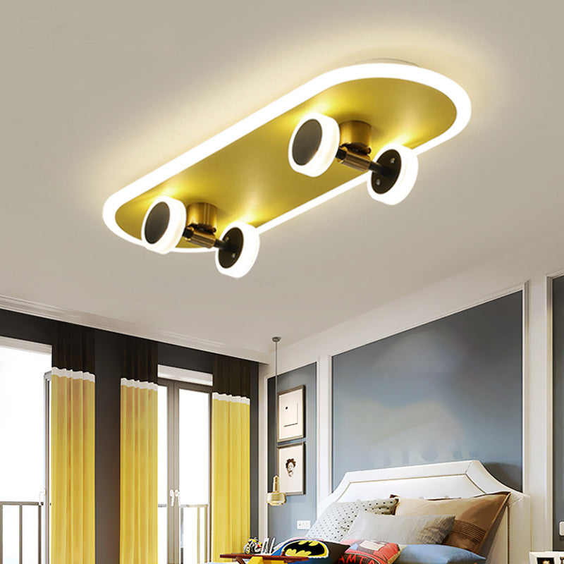 Planche à roulettes modélisation chambre d'enfant LED lampe encastrée acrylique enfants Surface plafonnier