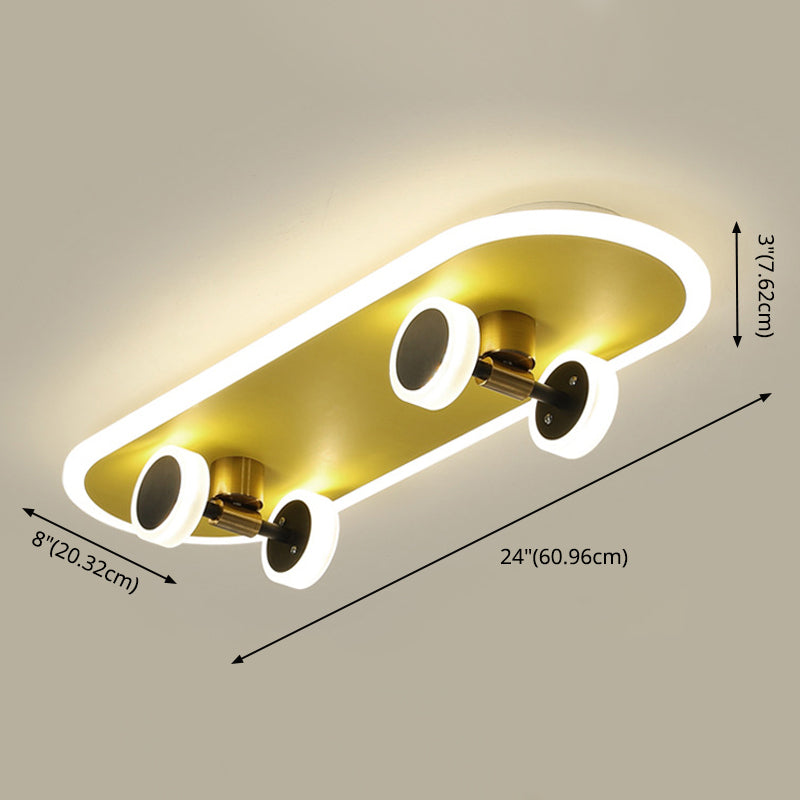 Planche à roulettes modélisation chambre d'enfant LED lampe encastrée acrylique enfants Surface plafonnier