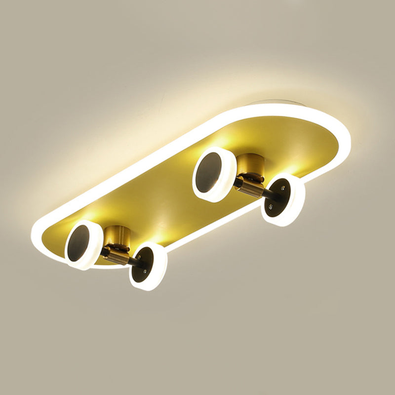 Planche à roulettes modélisation chambre d'enfant LED lampe encastrée acrylique enfants Surface plafonnier