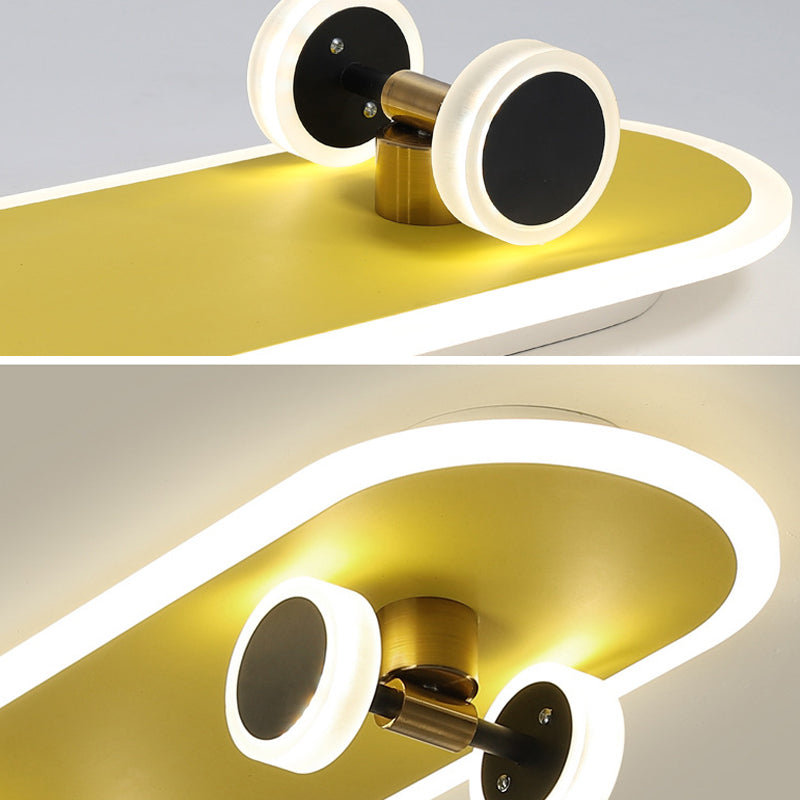 Planche à roulettes modélisation chambre d'enfant LED lampe encastrée acrylique enfants Surface plafonnier