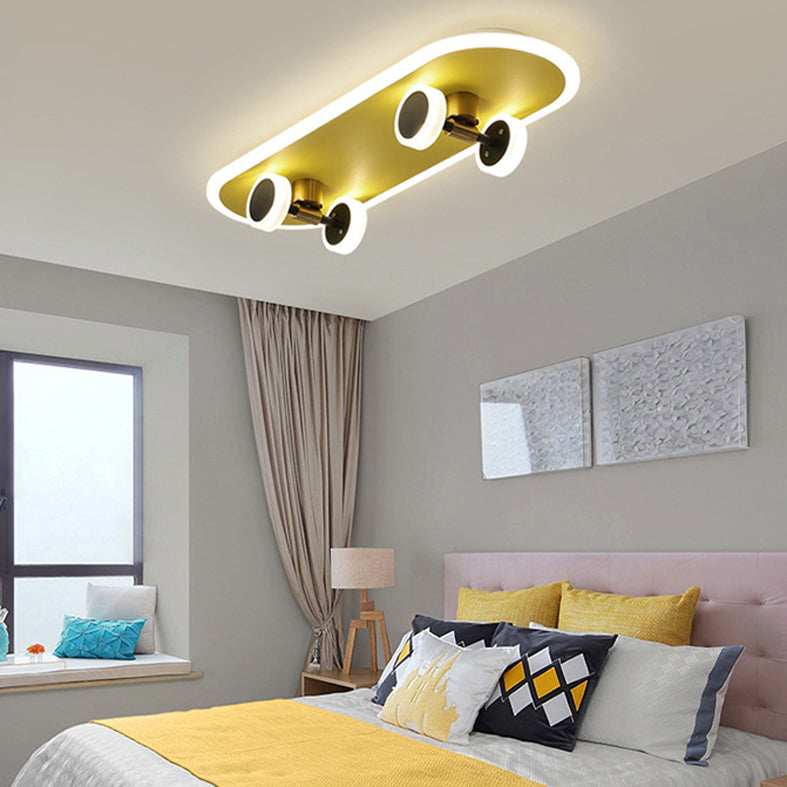 Planche à roulettes modélisation chambre d'enfant LED lampe encastrée acrylique enfants Surface plafonnier