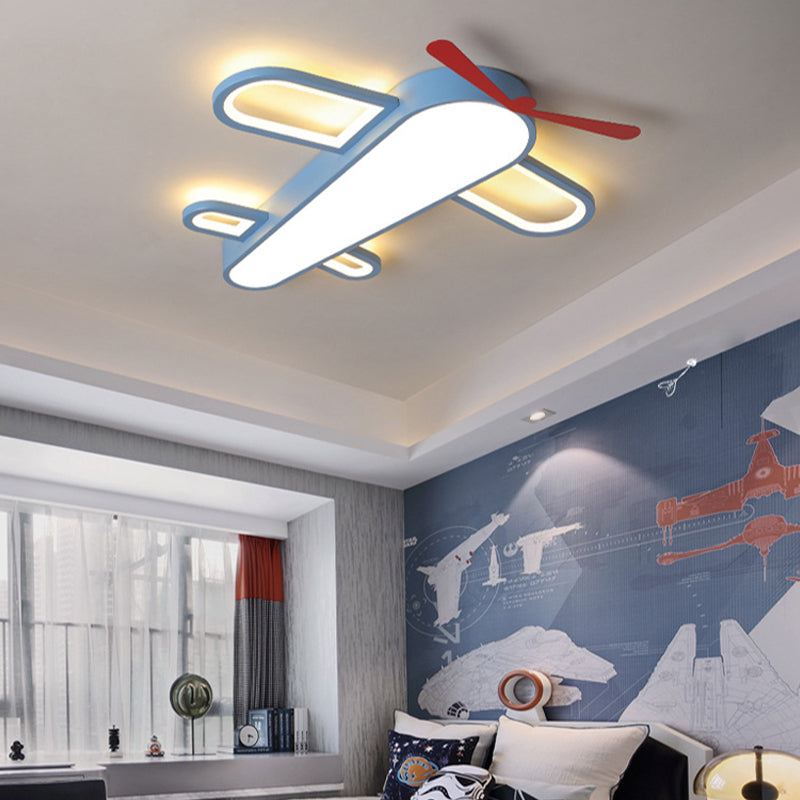 Propeller Plane plafondlamp van metaal en acryl voor kinderkamer