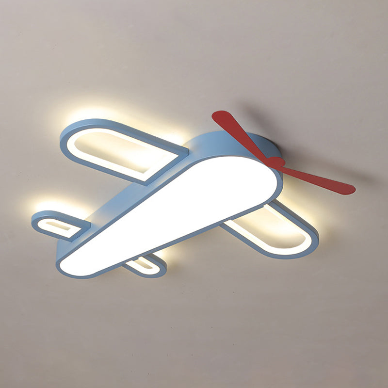 Propeller Plane plafondlamp van metaal en acryl voor kinderkamer