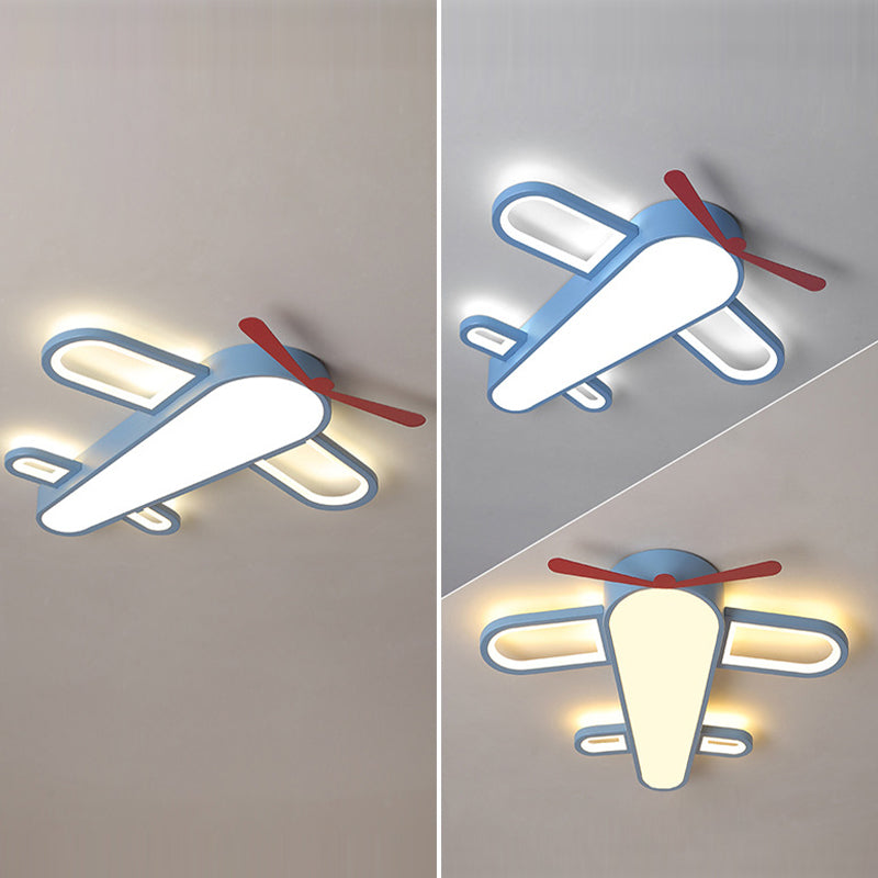 Lámpara de techo empotrada en avión de hélice, lámpara de metal y acrílico para habitación infantil