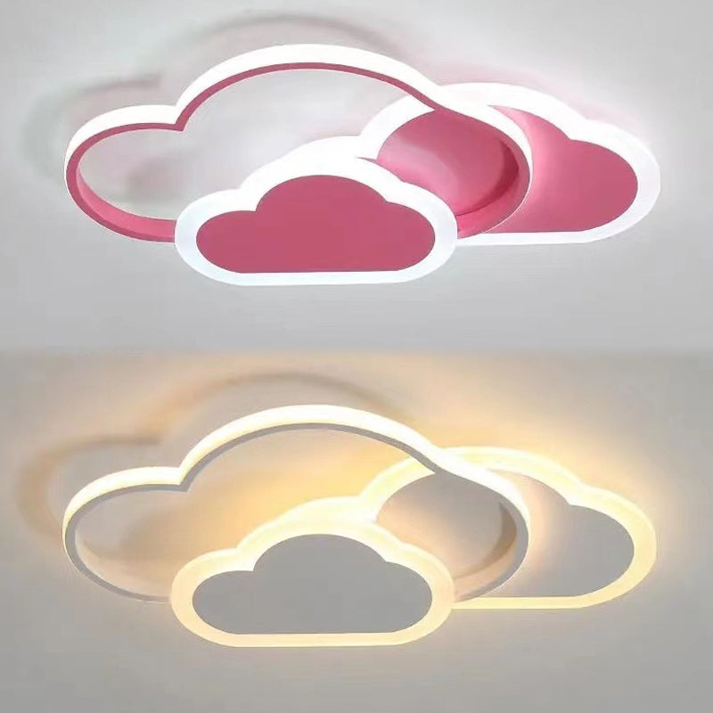 LED-kinderkamer acryl en metalen plafondverzonken kleurrijke wolkenpatroon inbouwverlichting