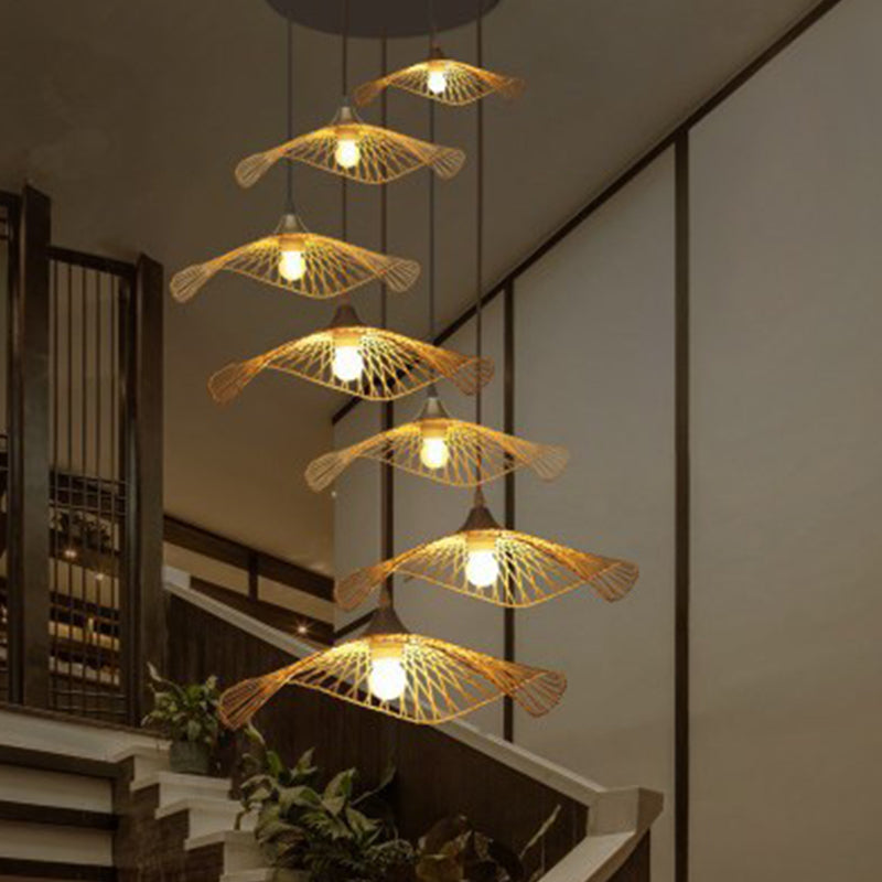Twist Twist Twist Ciptenant Lighting Fishtures Rattan Hanging Light con cavo sospeso per il ristorante