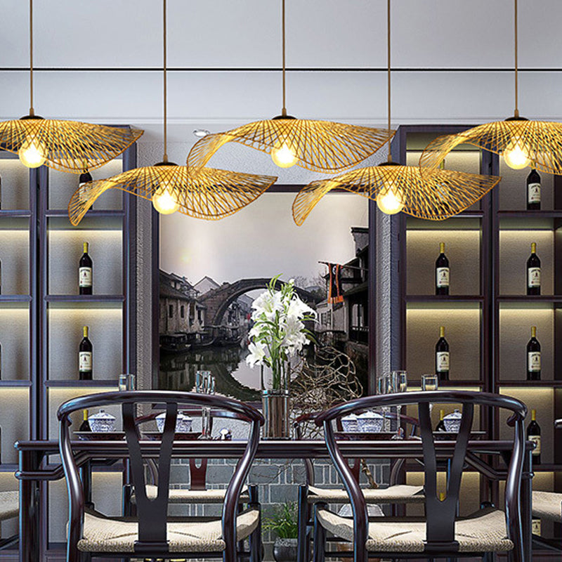 Twist Twist Twist Ciptenant Lighting Fishtures Rattan Hanging Light con cavo sospeso per il ristorante