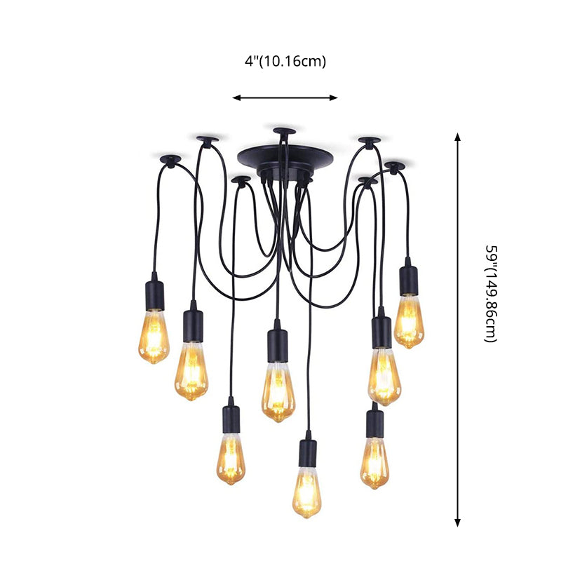 Minimalistische Spider verstelbare industriële hanglampverlichting voor woonkamer