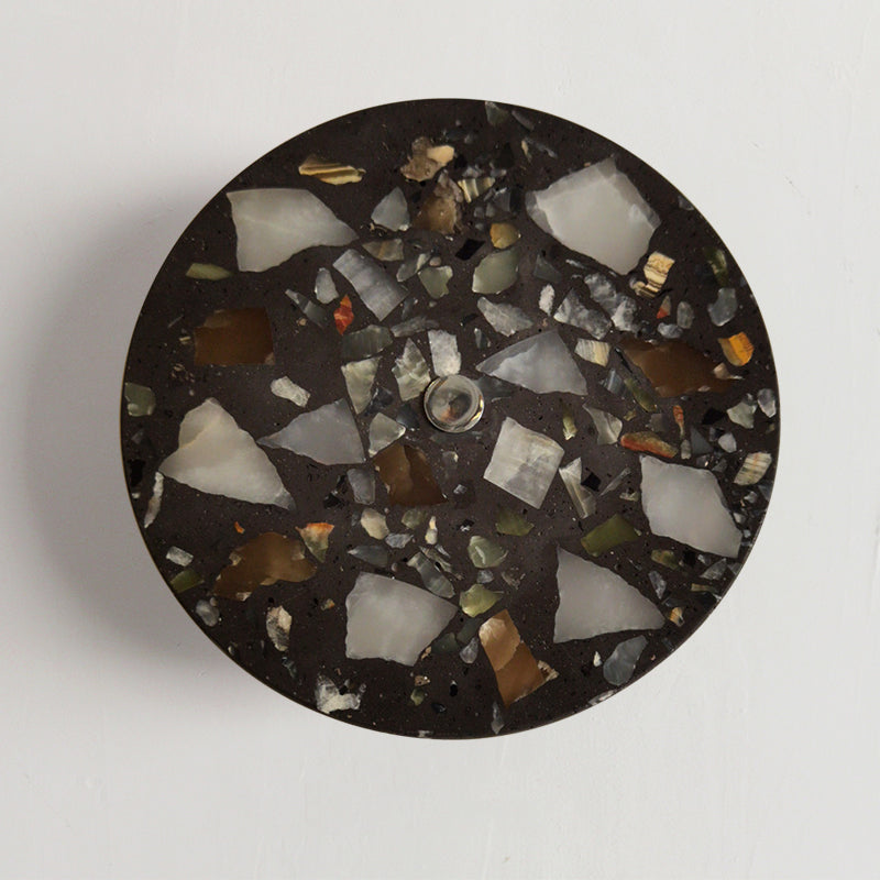 Round Simplicity Light Fixture Indoor Warm Lighting Fixtures in Gray for Bedroom