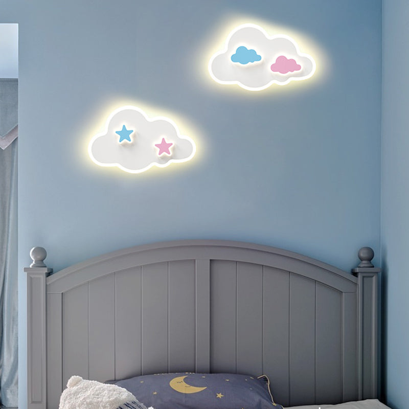 Forma di nuvola Acrilico Disconce Led Cartoon Cartoon per bambini Luce murale camera da letto